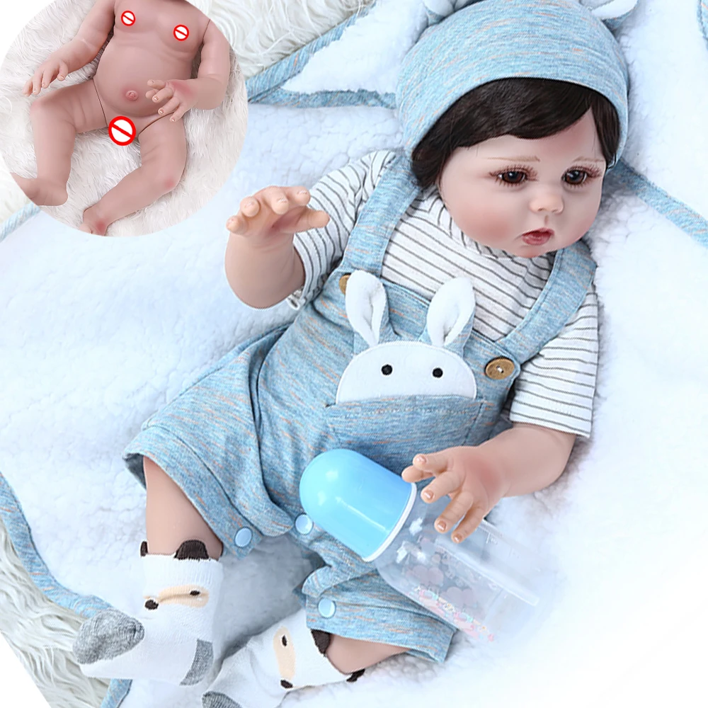 48 см силиконовая Кукла reborn для детей Реалистичная Гибкая кукла мальчиков и