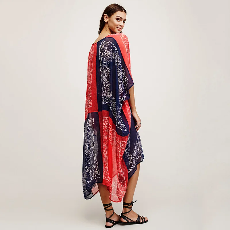 Сексуальный шифоновый купальник бикини туника купальный костюм накидка