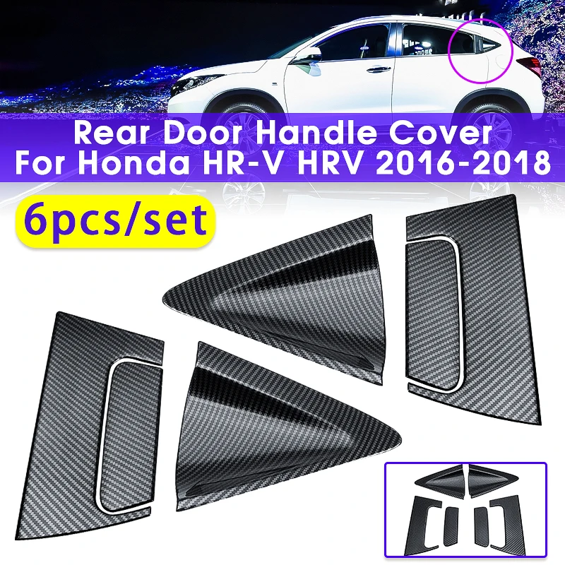 Carbon pattern rear Автомобильный Стайлинг для Honda HR-V HRV Vezel ABS Передняя Задняя дверная ручка Крышка Чаша накладка крышка молдинг Гарнир - Цвет: Carbon pattern rear