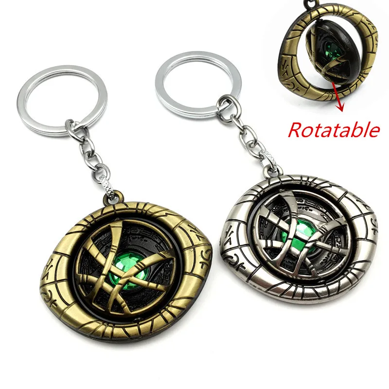 Movie Keychain New Rotatable Key Chains Eye Of Agamotto Keyring Pendant llaveros For Men Women Jewelry Gifts