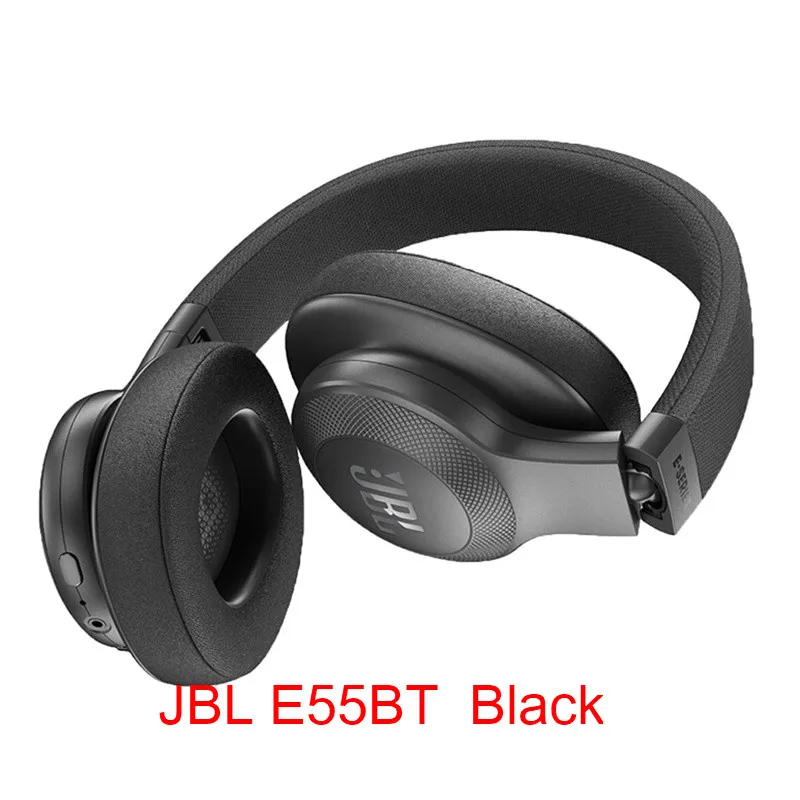 JBL E55BT Black Оригинальные JBL E55BT беспроводные Bluetooth наушники портативные складные наушники супер бас наушники AUX в HiFi Спортивная гарнитура с микрофоном - Цвет: JBL E55BT Black