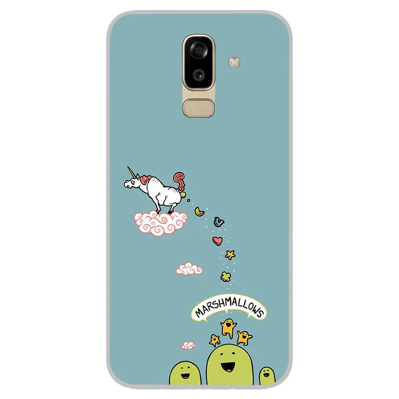 cute cartoon unicorns Matte Silicone Case For Samsung galaxy J2 pro J3 J4 J6 J7 J8 A5 A7 A9 A8 A6 Plus 2018 TPU Phone Cover |