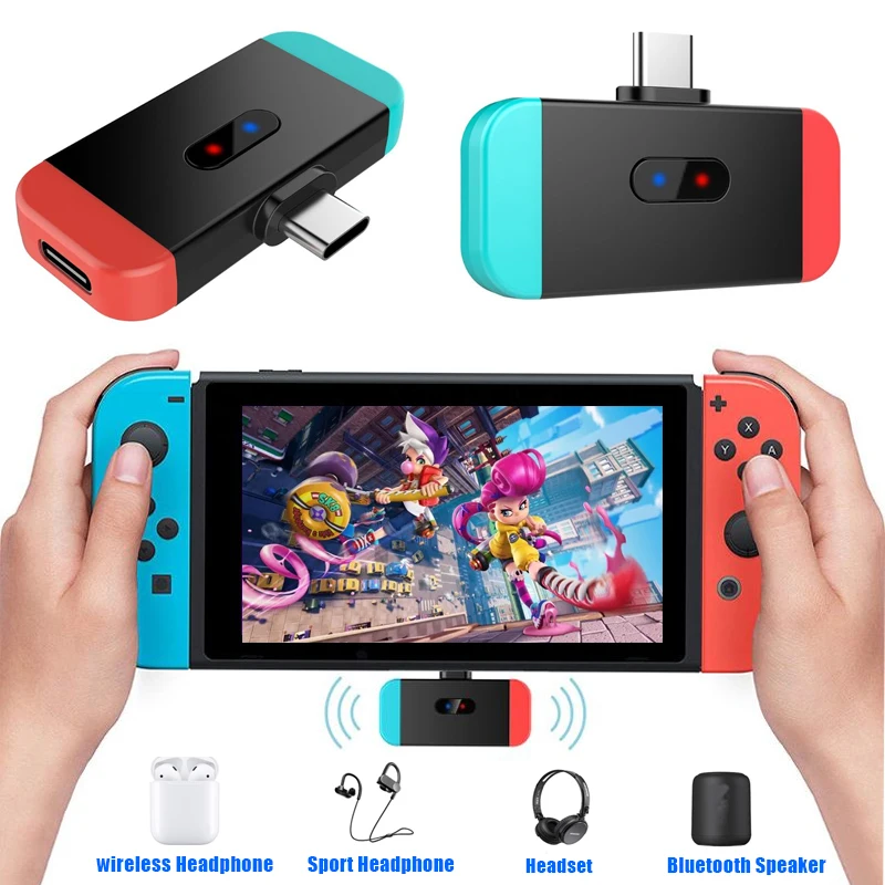 USB C к Bluetooth аудио адаптер беспроводной передатчик преобразователь для Nintendo