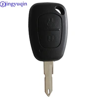 jingyuqin 10pcs 2 button remote car key shell for vauxhallopel vivaro renault movano trafic renault kangoo blank fob