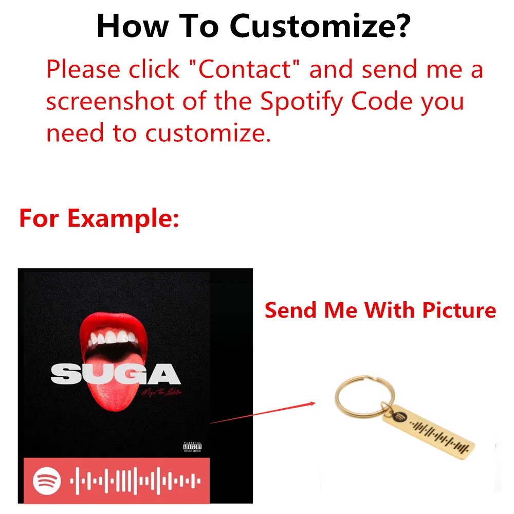 Персонализированные музыка Spotify сканирования брелок с кодом для мужчин и женщин