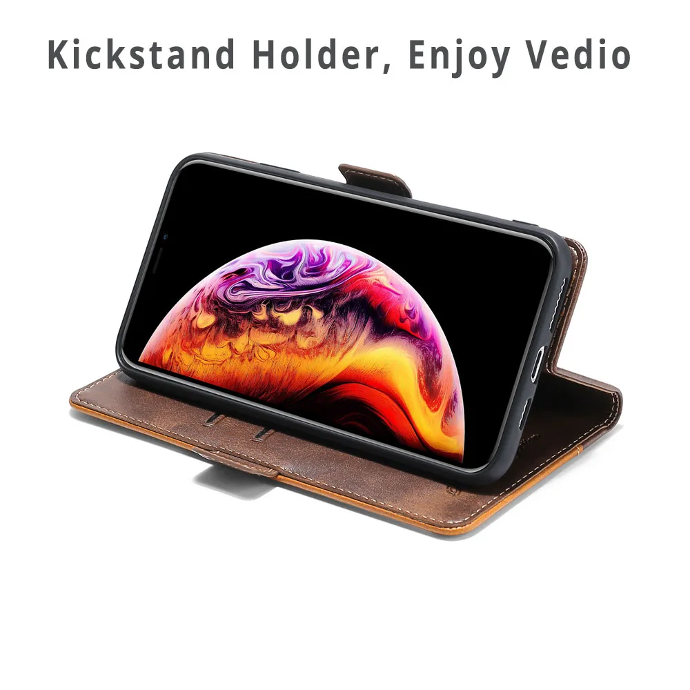 Кожаный чехол книжка для Xiaomi Poco F2 Pro мягкий из ТПУ с магнитной застежкой и