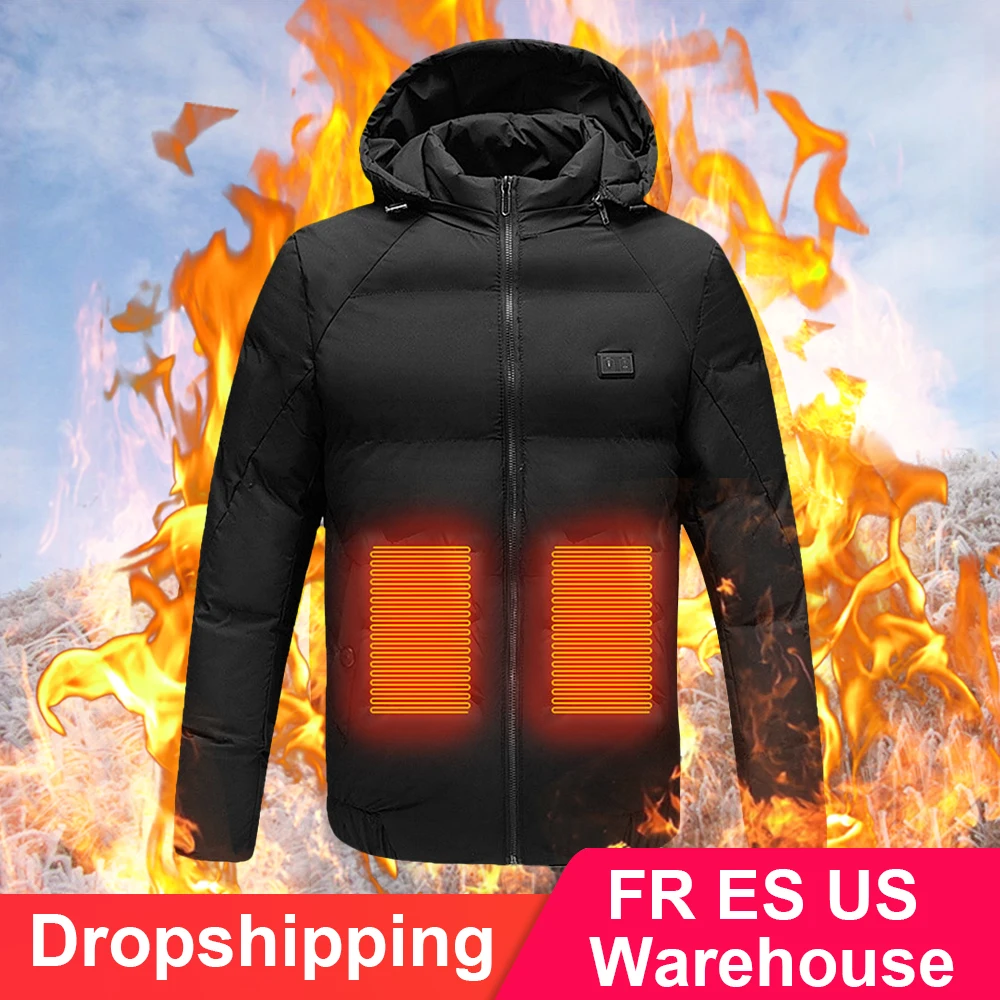 Высокое качество зимние куртки с подогревом жилет пуховик хлопок для мужчин и
