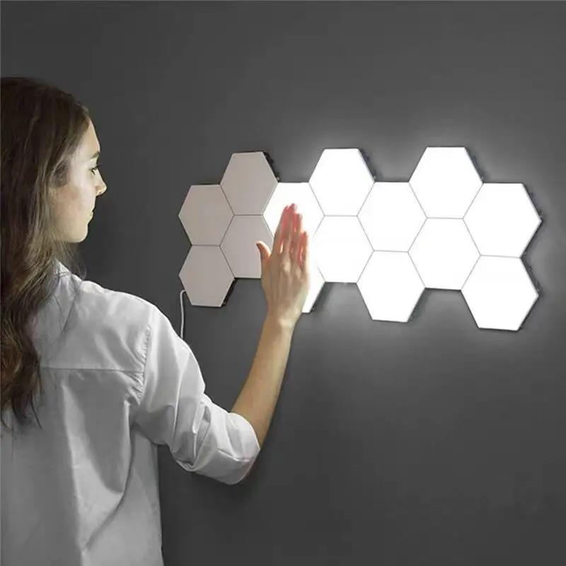 

Modern LED Wall Lamp Kids Lamp Honeycomb Modular Assembly Helios Touch Wall Lights for Home Quantum Magnetic Art Wall Saconces