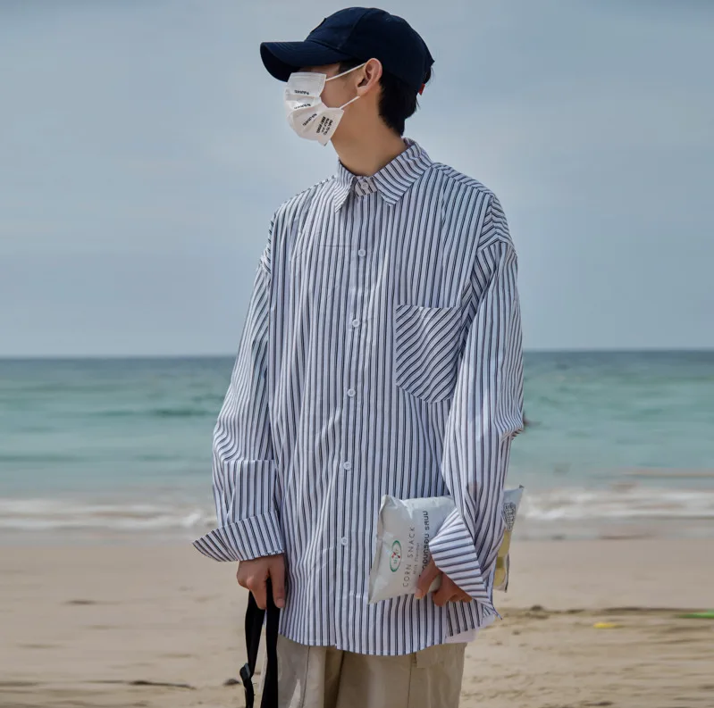 Весна-Осень 2020 новая молодежная Популярная свободная однобортная рубашка в