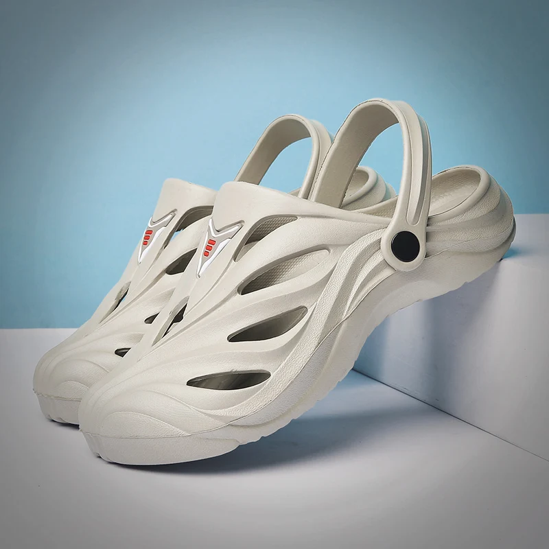 2019 летние мужские шлепанцы без застежки слипоны Обувь для сада Дышащие сандалии