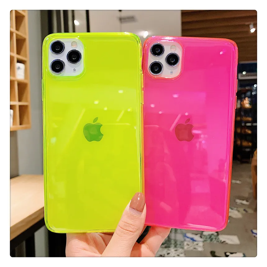 Неоновый флуоресцентный однотонный чехол для телефона Huawei P30 P20 P40 Mate 30 Lite Pro P Smart PRO