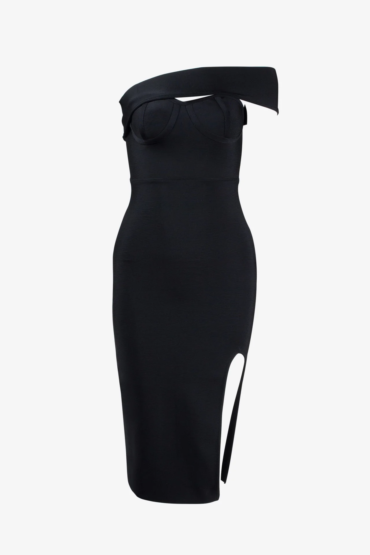 

Bandage dress one neck slant shoulder solid color temperament sexy evening dress bandage dress