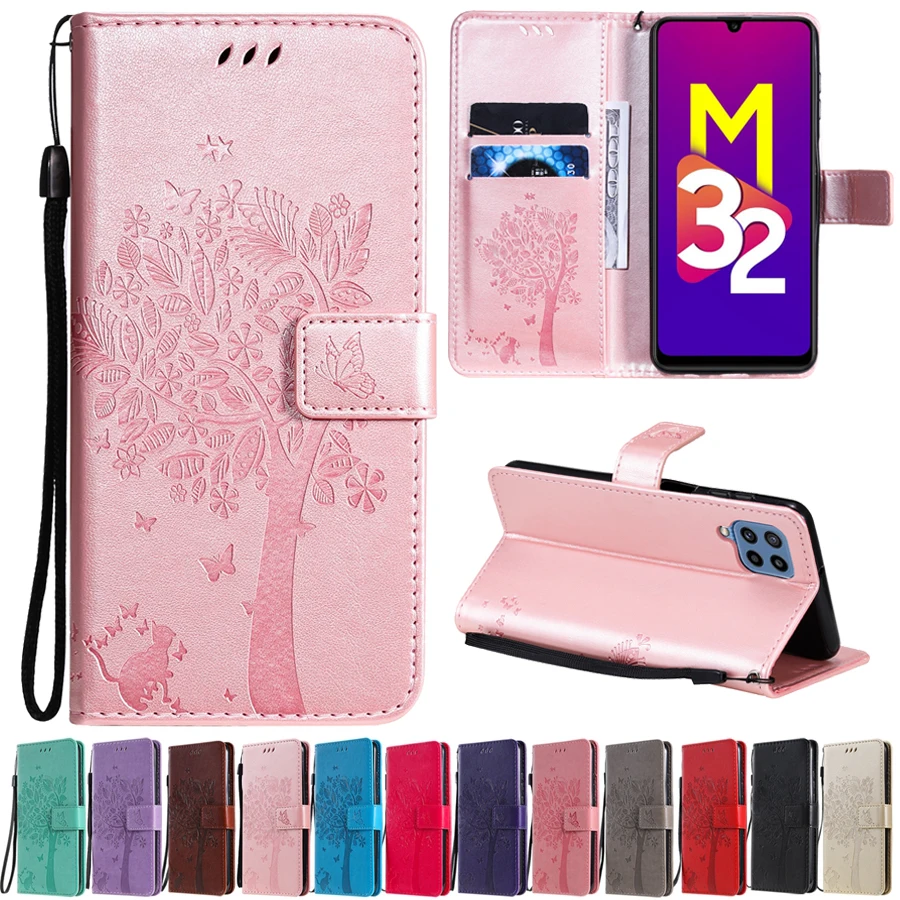 

Tree Embossing Leather Wallet Case For Samsung Galaxy M32 A02S A03S A12 A22 A32 A50 A51 A52 A71 A72 A82 S21 Plus/Ultra/FE S20 FE
