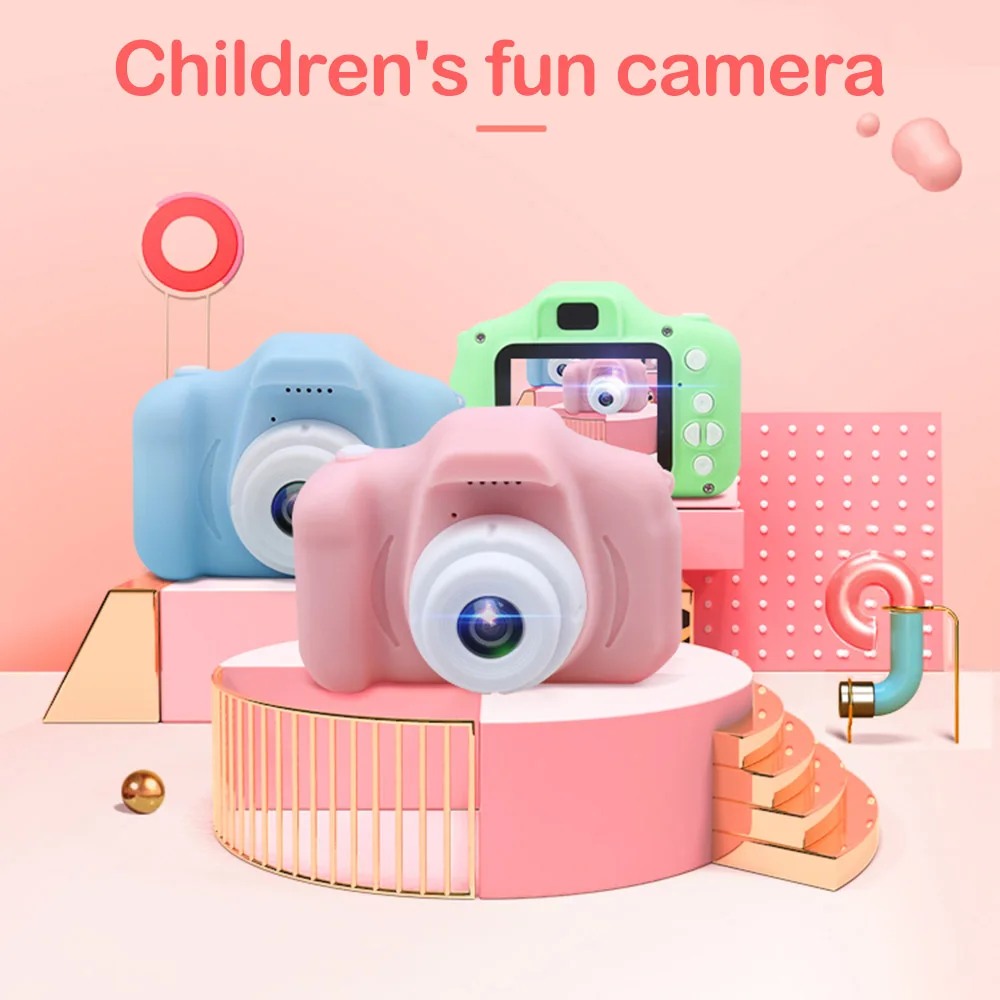 2 Inch HD 1080P Chargable Digital Mini Kids Camera Cartoon Cute Camera Toys Outdoor Photography Props for Child Birthday Gift images - 6