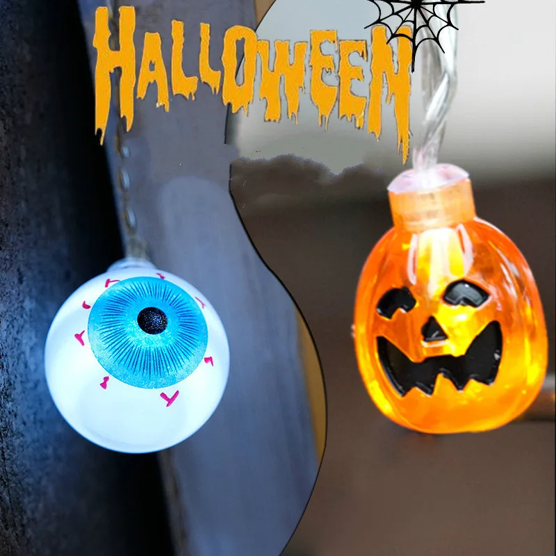 Гирлянда на Хэллоуин с тыквой призраком черепом глазным яблоком