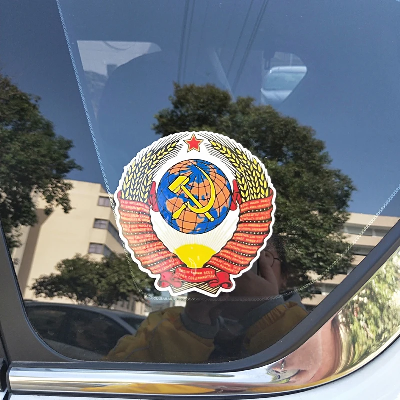 YJZT, 12 см* 12 см, флаг России, СССР, автомобильный стикер, кантри, наклейка, автомобильный стиль, 6-0835