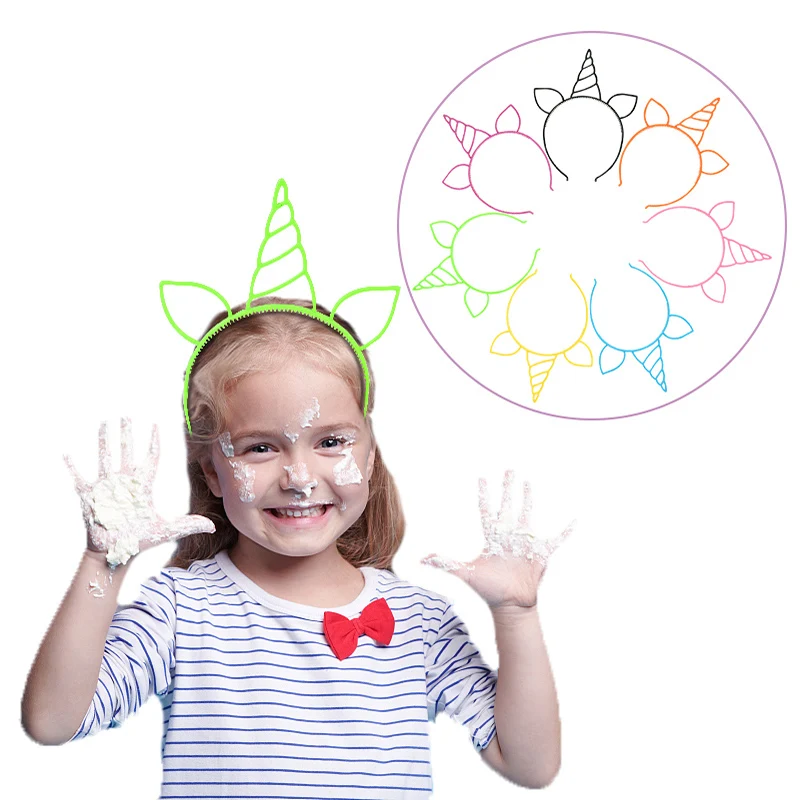 

5pcs/lot Unicorn Party Decorations Plastic Unicorn Headbands Birthday Party Kids Girls Baby Shower Favors Festive Party Supplies