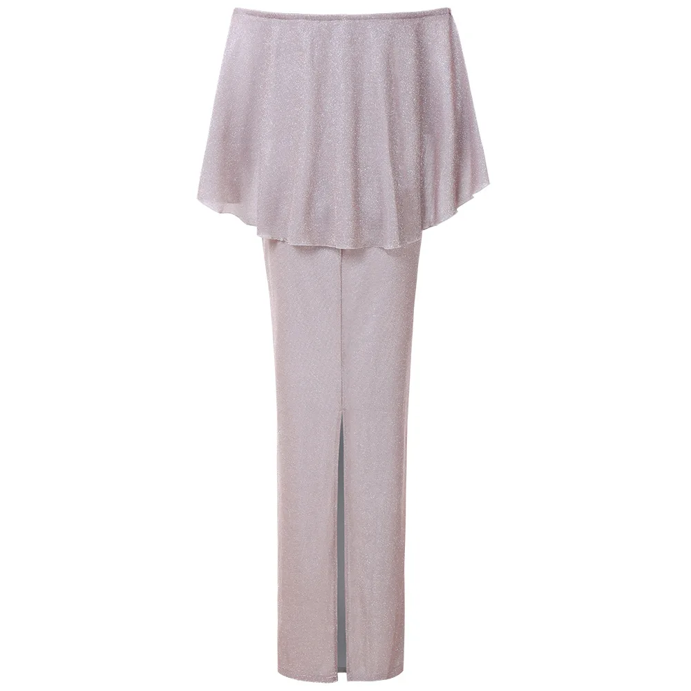 Wipalo длинное вечернее облегающее платье с блестками и открытыми плечами разрезом