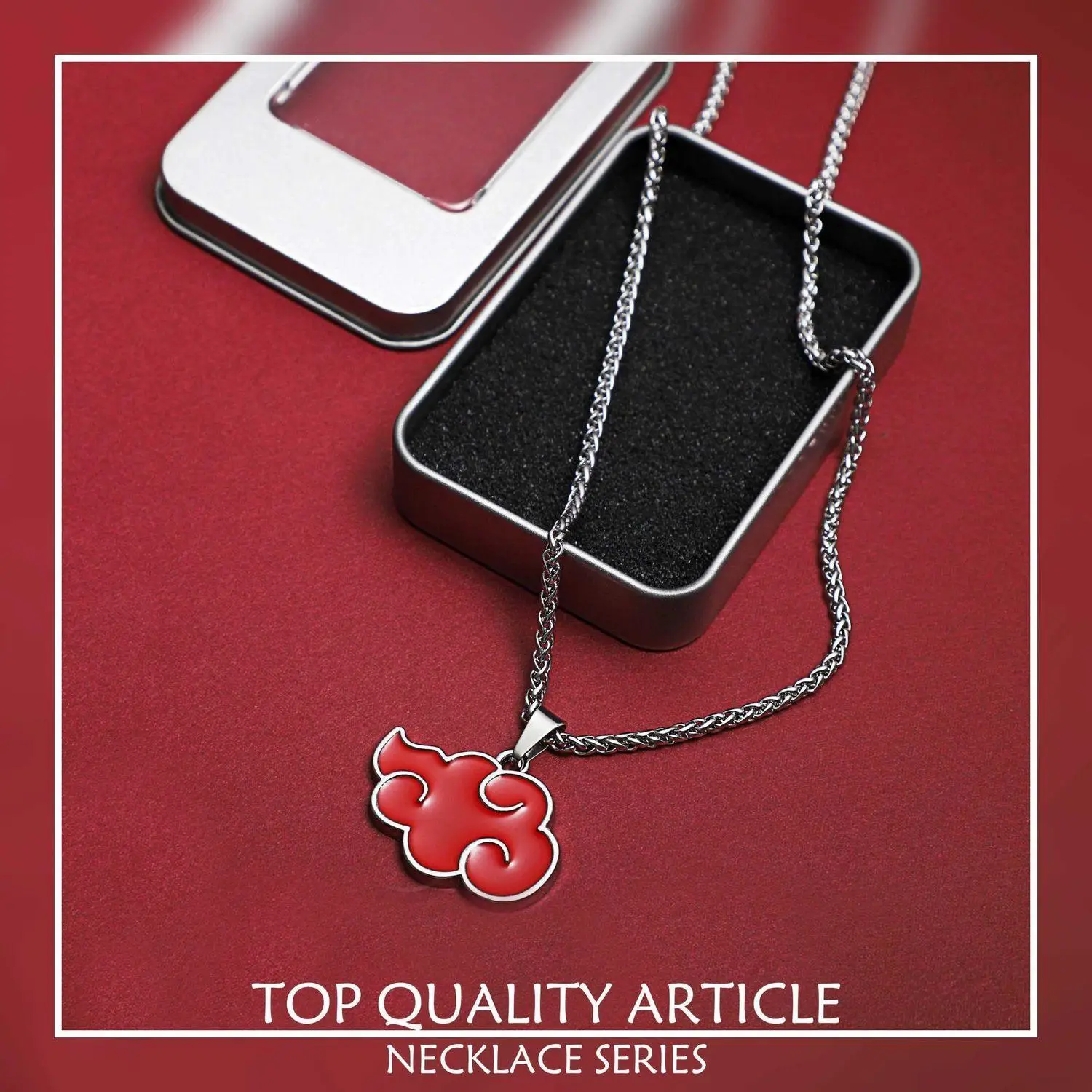 Action Akatsuki Emblem Necklace Toys For Children Cos Missing-nin Itachi Uchiha Accessories Metal Red Cloud Pendant Collectibles | Игрушки и
