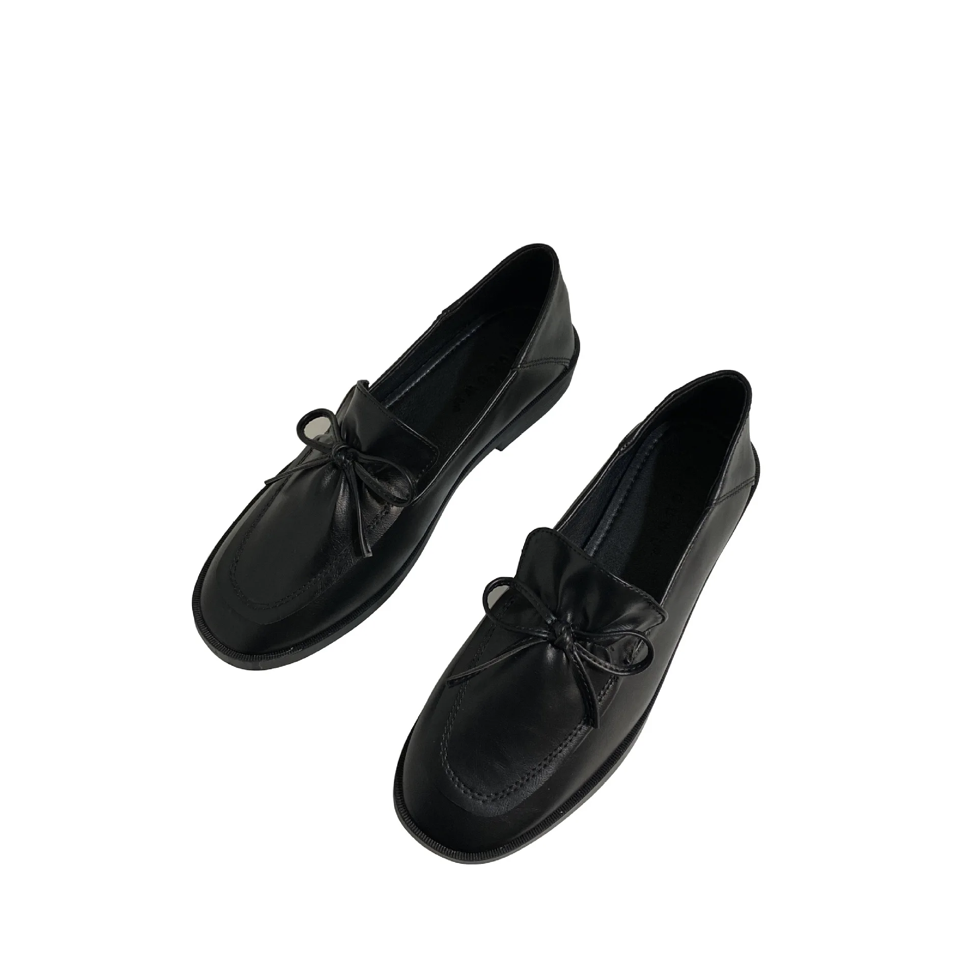

Leather Women's Shoes All-Match Slip-on Round Toe Casual Female Sneakers Flats British Style Soft Autumn Loafers With Fur Genuin
