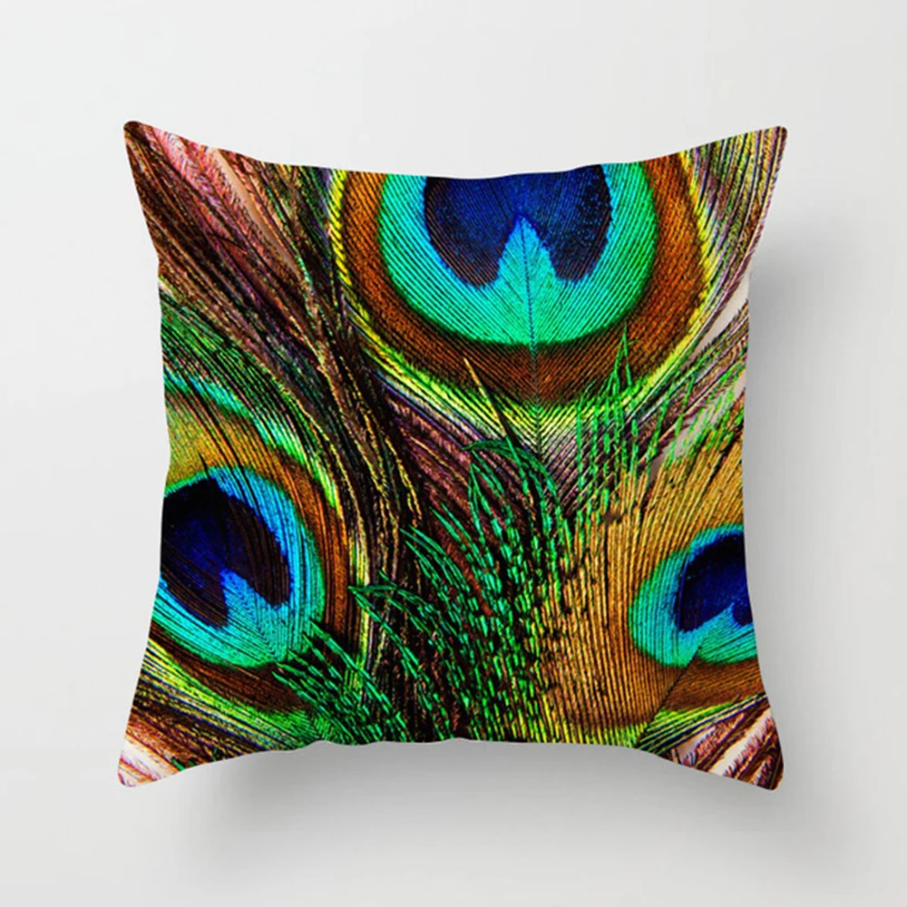 С принтом павлиньи перья животный принт Декоративная Подушка Чехол птица с