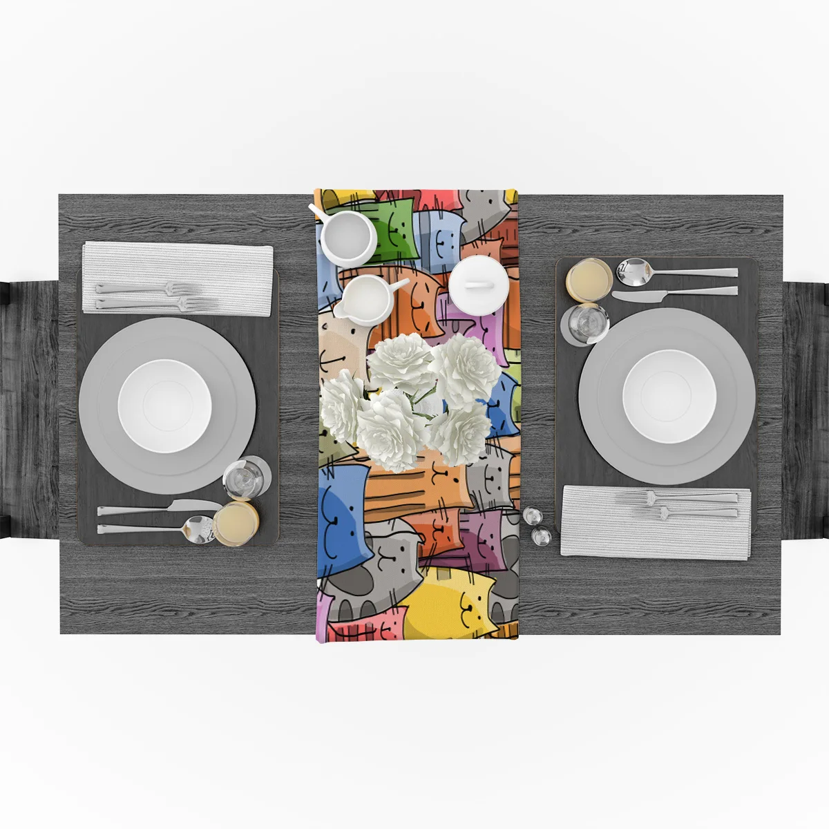 Современные настольные дорожки с мультяшными животными цветные кошки