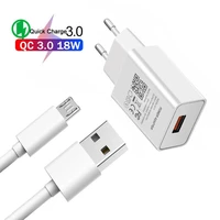 micro usb cable fast phone charger qc 3 0 eu wall plug for samsung a7 2018 a510 a710 a310 j330 j530 j730 a10 m10 android phones