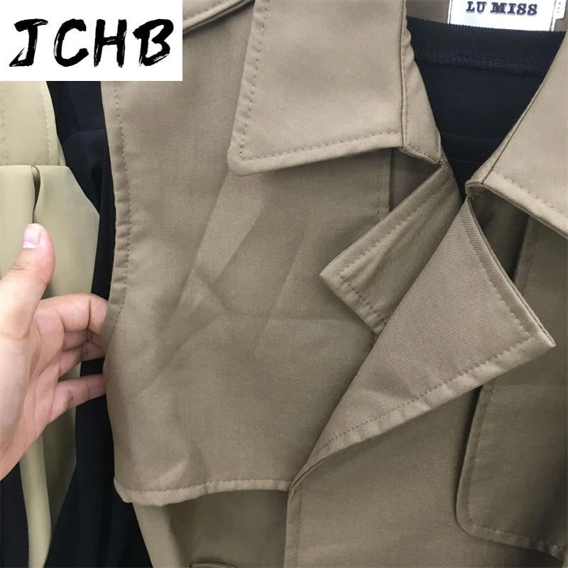 

JCHB New Autumn And Winter Fashion Casual Sleeveless Windbreaker Vest Coat Two Piece Bottoming Shirt Women SG309
