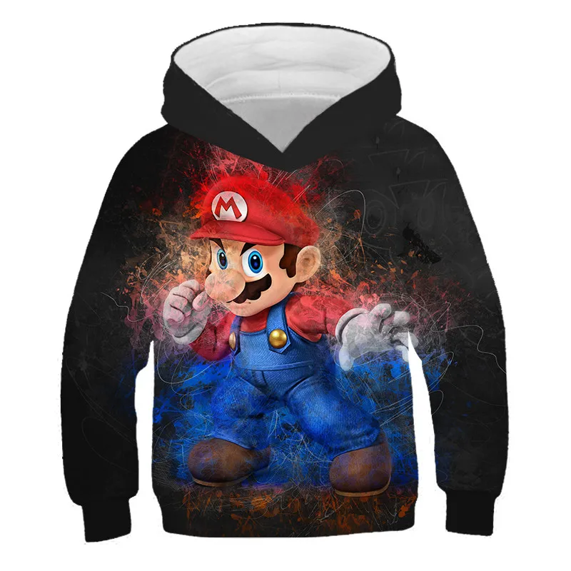 

Hot Sale Latest Harajuku Classic Games Super Mario Child Boys And Girls Sweatshirt Super Smash Bros 3D Hip Hop Hoodie Pullover