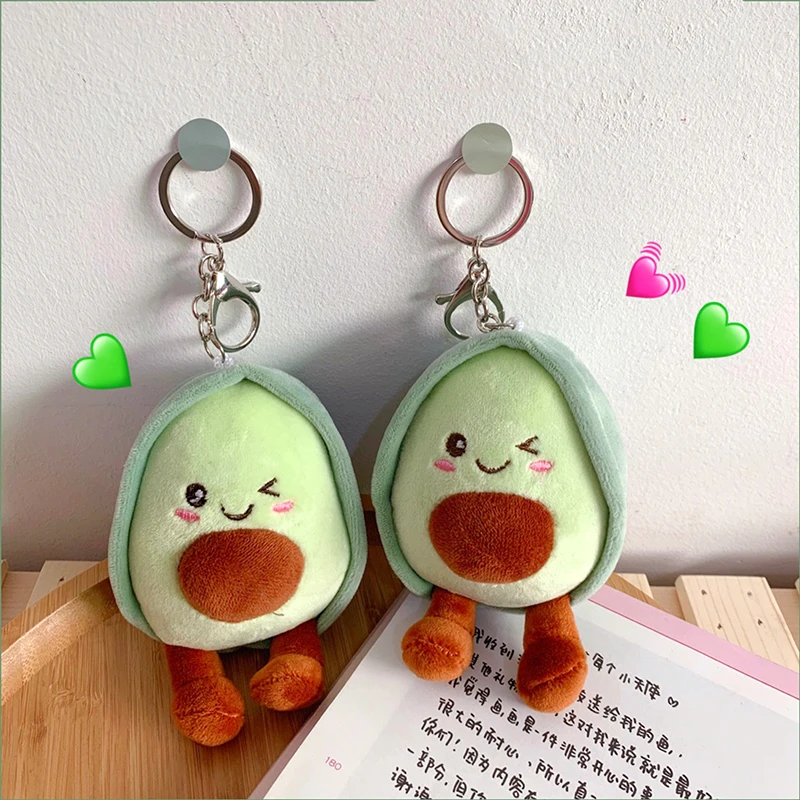 

Avocado Keychain Cute Cartoon Fruit Plush Keychain Fruits Avocado Stuffed Plush Toy Green Filled Doll Key Ring For Bag Pendant