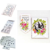 new english garden metal cutting dies and silicone stamps stencil diy scrapbooking paper handmade album stamp die sheets