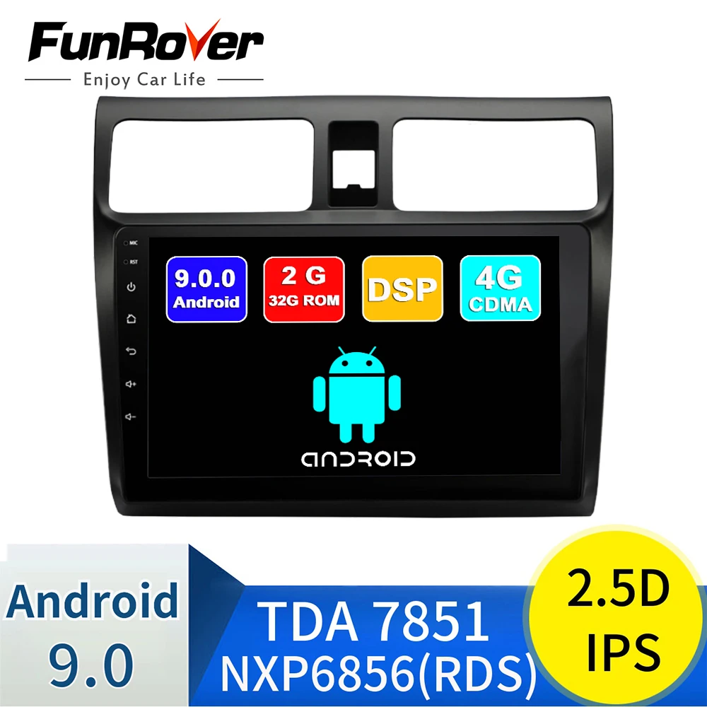 2 din DVD 2G+ 32G Android 9,0 DSP автомобильный Радио мультимедийный плеер для Suzuki Swift 2003-2010 2007 навигация gps
