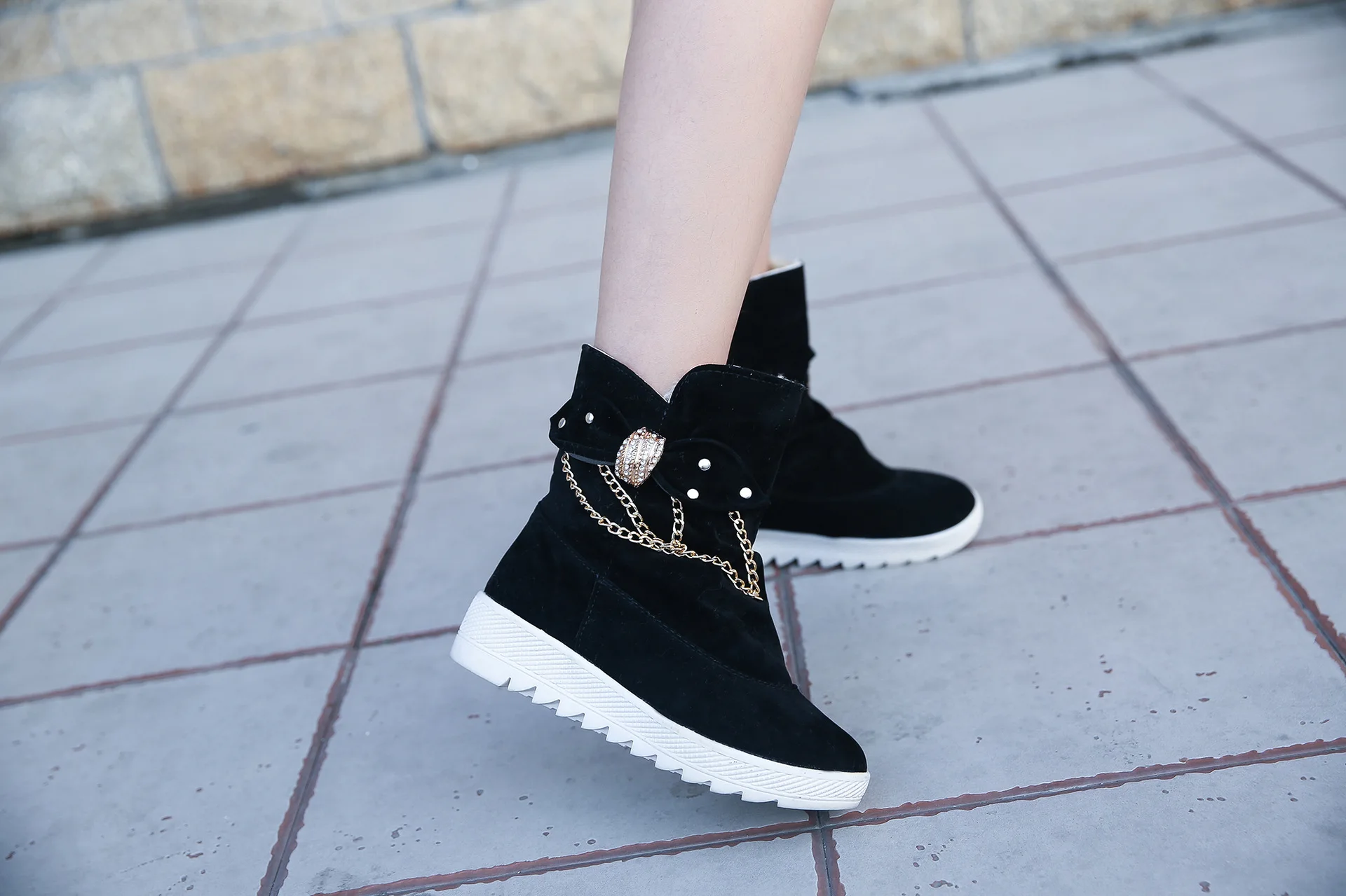 LZJ Mujer Zapatos/новые женские повседневные зимние теплые ботинки женские удобные ботинки до середины икры с круглым носком и бантом без застежки на плоской подошве женские ботинки
