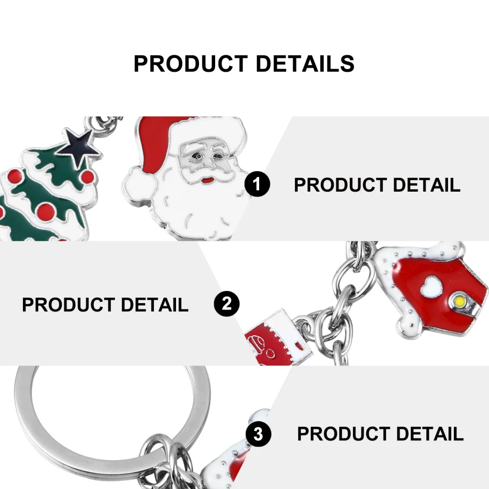 

2Pcs Cartoon Santa Claus Snowflake Keychain Pendants Creative Hanging Keychains