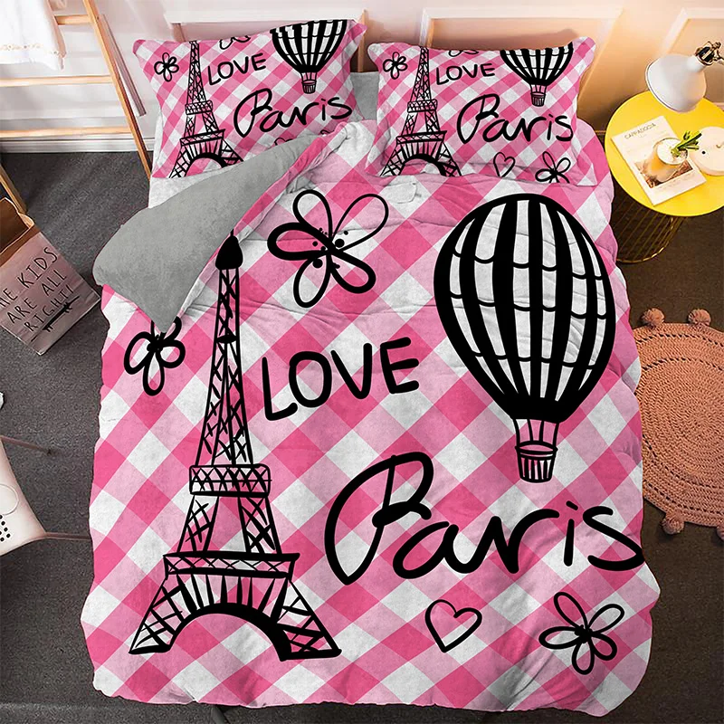 

I Love Paris 3D Bedding Set Tower Printed Duvet Covers Comforter Luxury Bed Linen Single Twin Full Queen King Size Quilt Cover