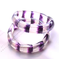 natural purple fluorite quartz bracelet bangle women rectangle beads 16x12mm stretch watermelon tourmaline bracelet aaaaa
