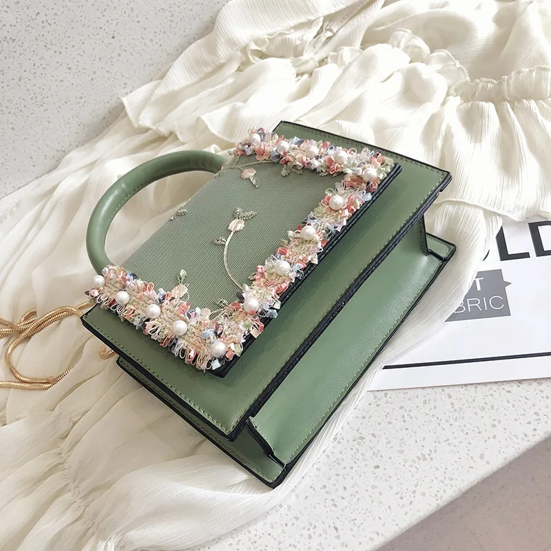 

AINYFU Fashion Wild Small Square Bag 2020 Chain Crossbody Bag Female Shoulder Travel Mini Bag Lace Embroidered Handbag D91