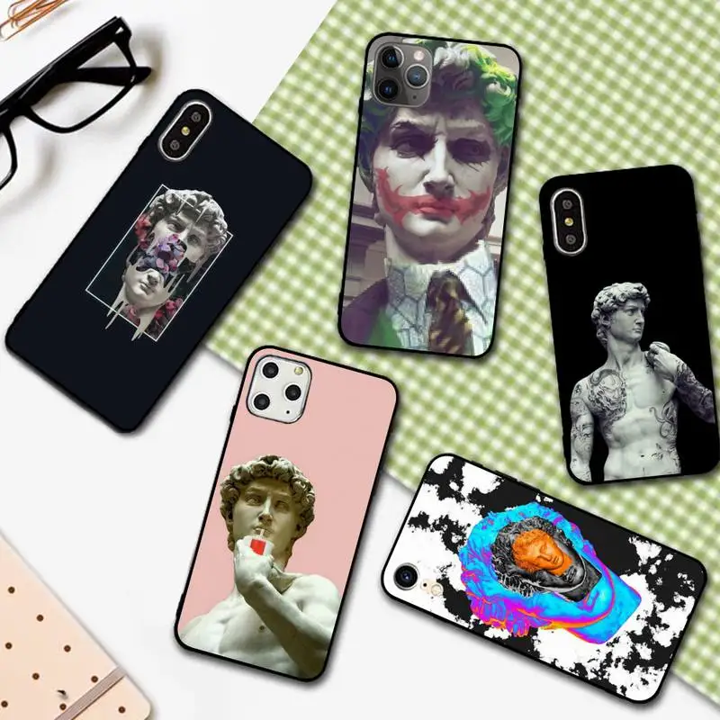 

YNDFCNB Alternative David statue art Phone Case for iphone 13 11 12 pro XS MAX 8 7 6 6S Plus X 5S SE 2020 XR cover
