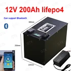 Литиевая батарея GTK 12 В 12,8 Ач Lifepo4, bluetooth, приложение BMS, в Ач для морских туристических лодок, хранилище солнечной энергии + зарядное устройство 20 А
