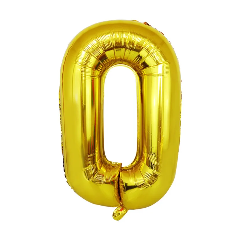 Модные гигантские размер 40 дюймов золотые серебристые с цифрами фольга