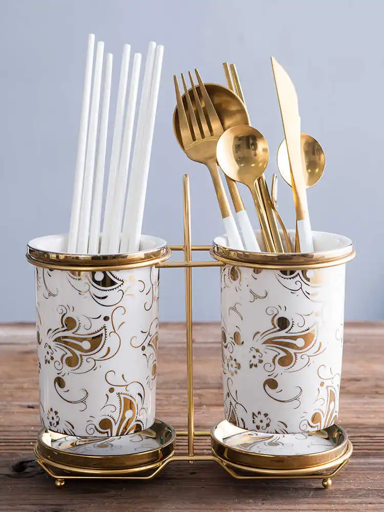 

Minimalist Chopsticks Storage Rack Ceramic Chopsticks Barrel Tableware Draining Rack Organizer Storage Box Kitchen Accessories