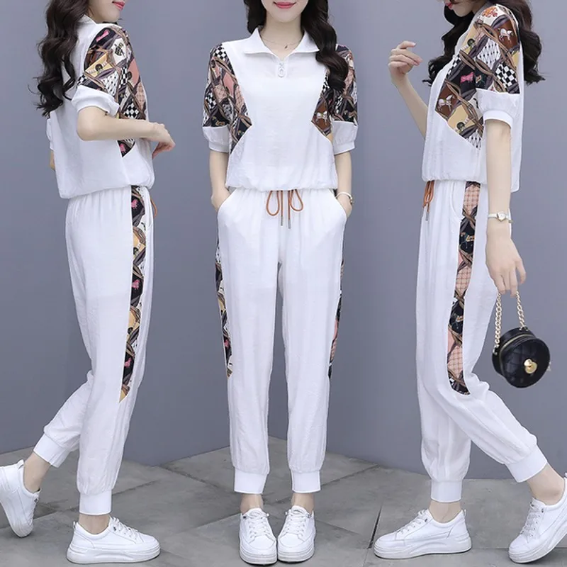 

2021 summer fashion casual women Pants Suits Casual Two-piece Sets Womens Outfits Plus Size