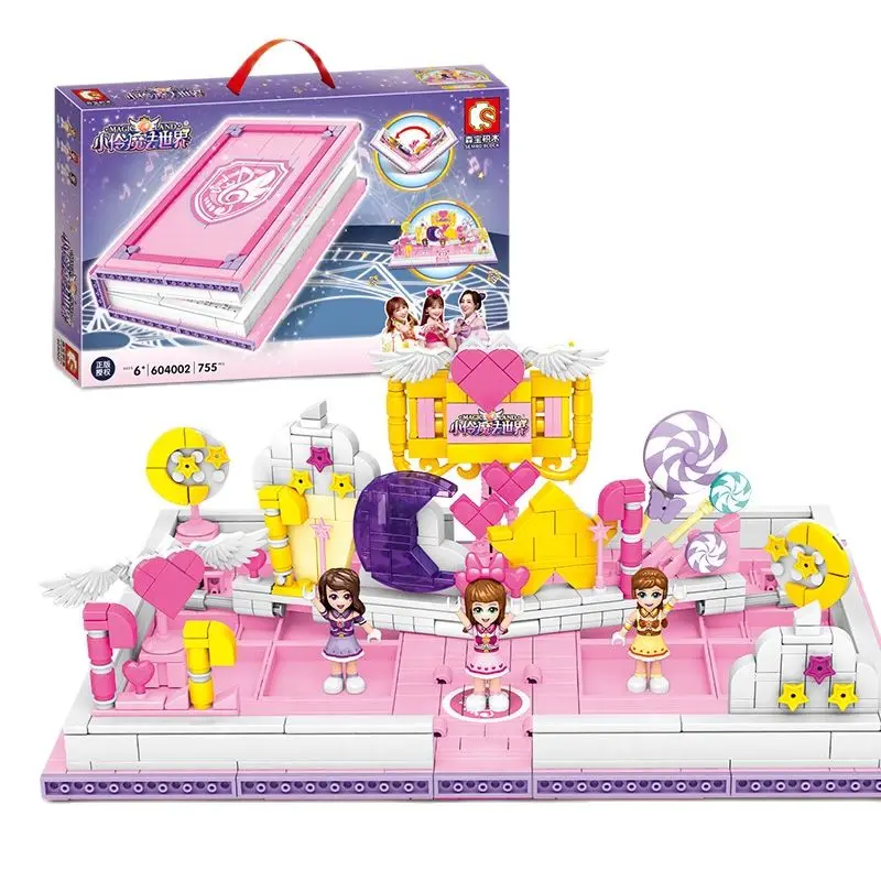 

Конструктор Xiaoling, игрушки, живая студия, книга, совместимая с Lego, игра для сборки девочек, руководство по сборке 604002, блоки, книга