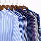 Мужская рубашка в клетку CARANFIER, весенне-осенняя Однотонная рубашка с длинным рукавом, твил, деловые мужские рубашки в полоску