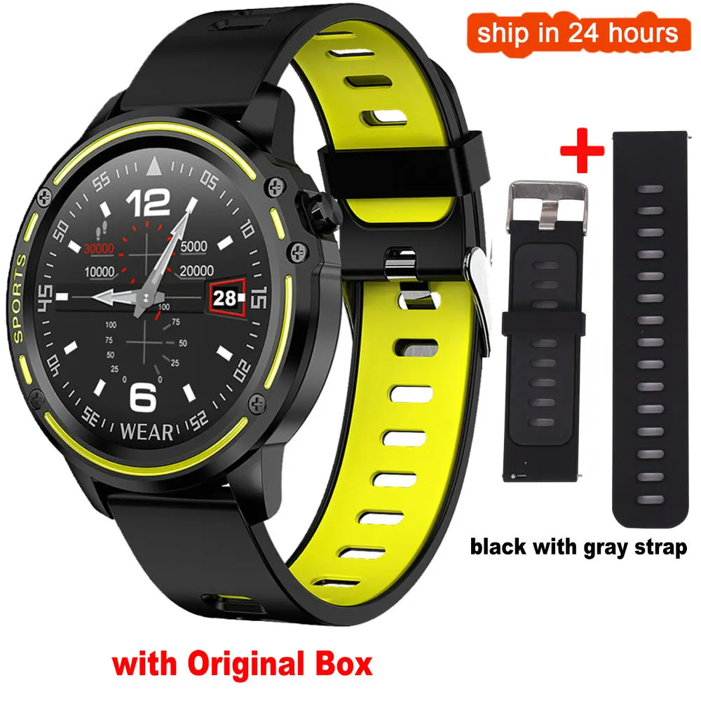 add extra strap L8 мужские умные часы с ЭКГ PPG IP68 Водонепроницаемые часы Reloj Hombre режим SmartWatch кровяное давление сердечный ритм спортивные фитнес-часы - Цвет: add extra strap