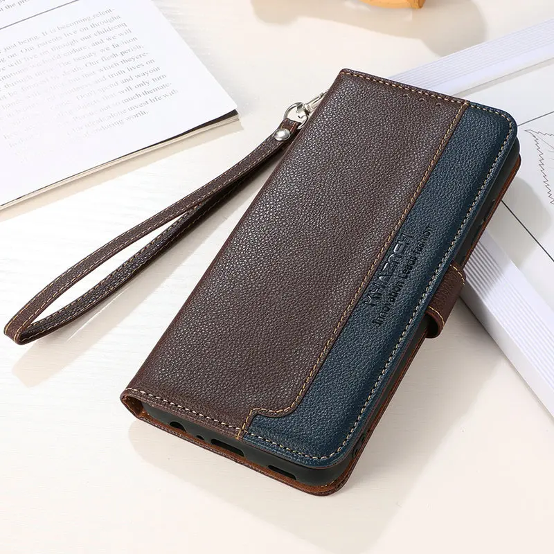

Reno5 Lite Reno 5 Pro Plus 5Z 5G Flip Case Patter Leather Business Texture RFID Blocking Book Cover for OPPO Reno 5 Z Case Funda