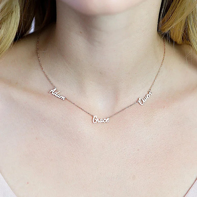 Ожерелье с несколькими именами из нержавеющей стали на заказ ожерелье
