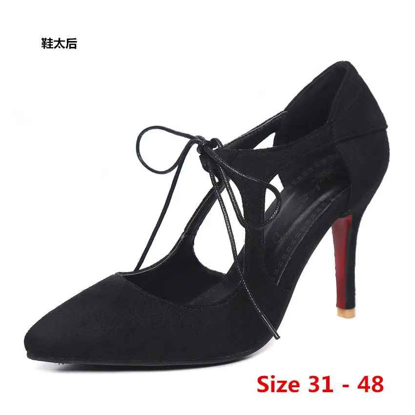 

Stiletto Women Pointed Toe Pumps Party Wedding High Heel Shoes Woman Concise Office Lady High Heels Small Big Size 31 - 48