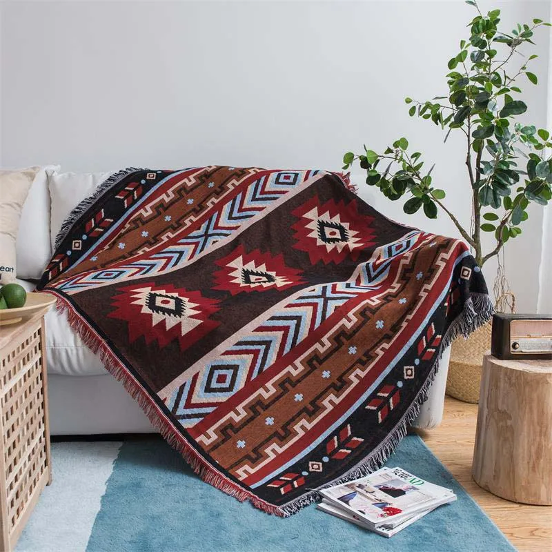 Nordic Knitted Couch Armchair Tassels Blanket Pet Dog Sleeper Sofa Mattress Protector Plaid Coverlet