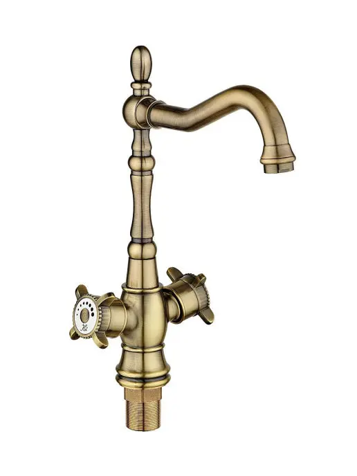 POTATO Смеситель для кухни (мойки) с высоким поворотным изливом бронзовый|Смесители